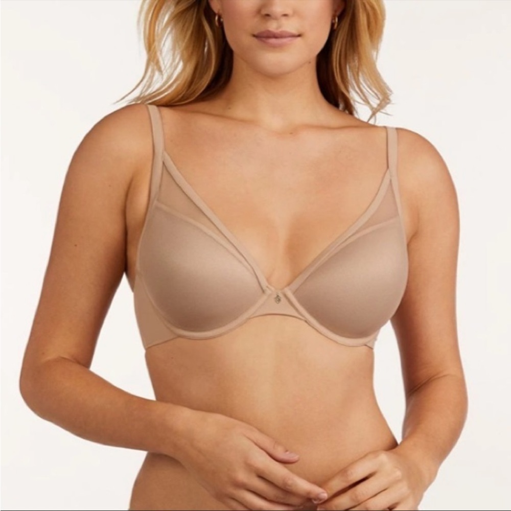 NWT ThirdLove Classic Contour Plunge Mesh Bra In Taupe 30G